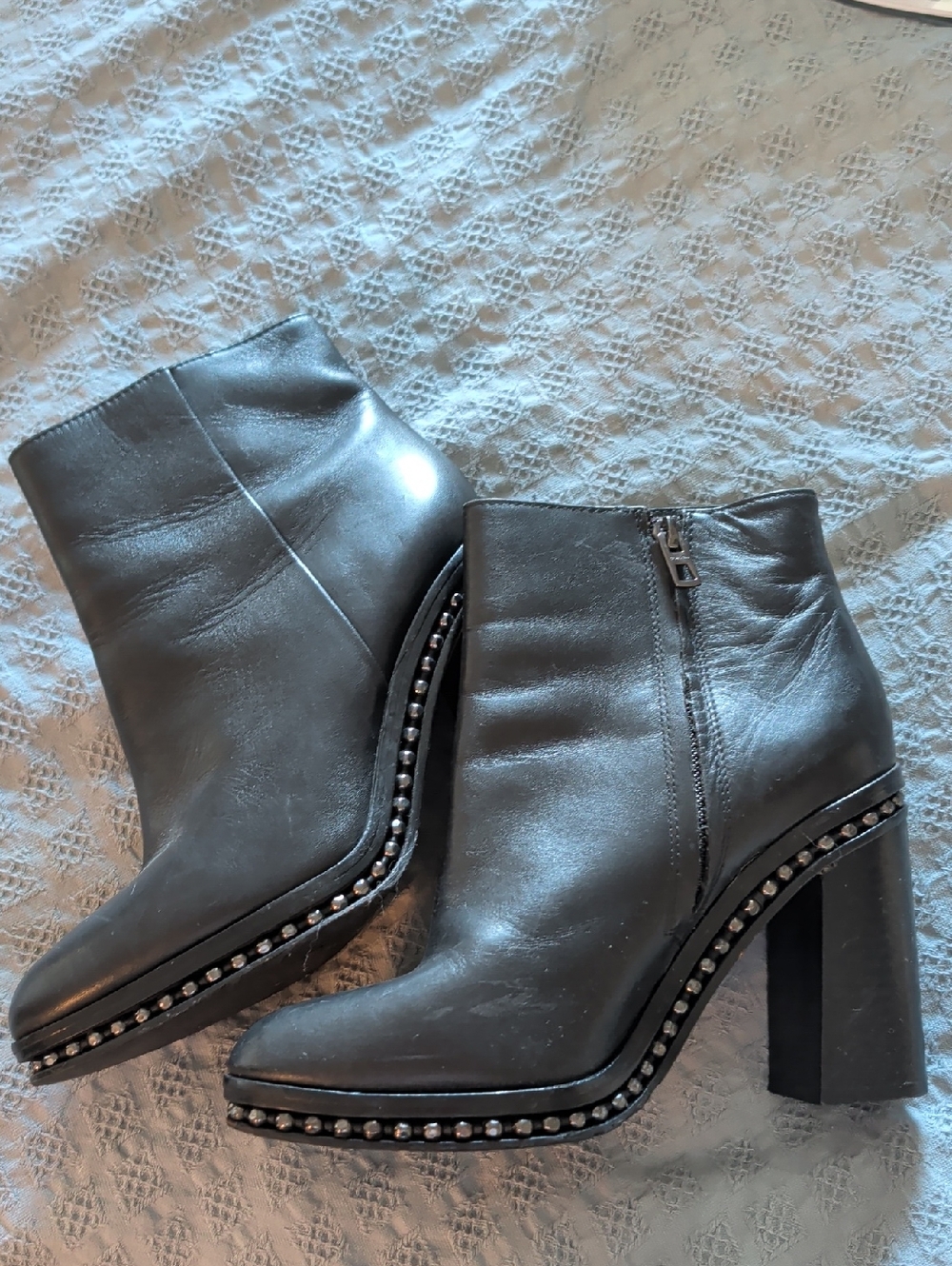 Coach Women's Black Studded High-Heel Ankle Boots